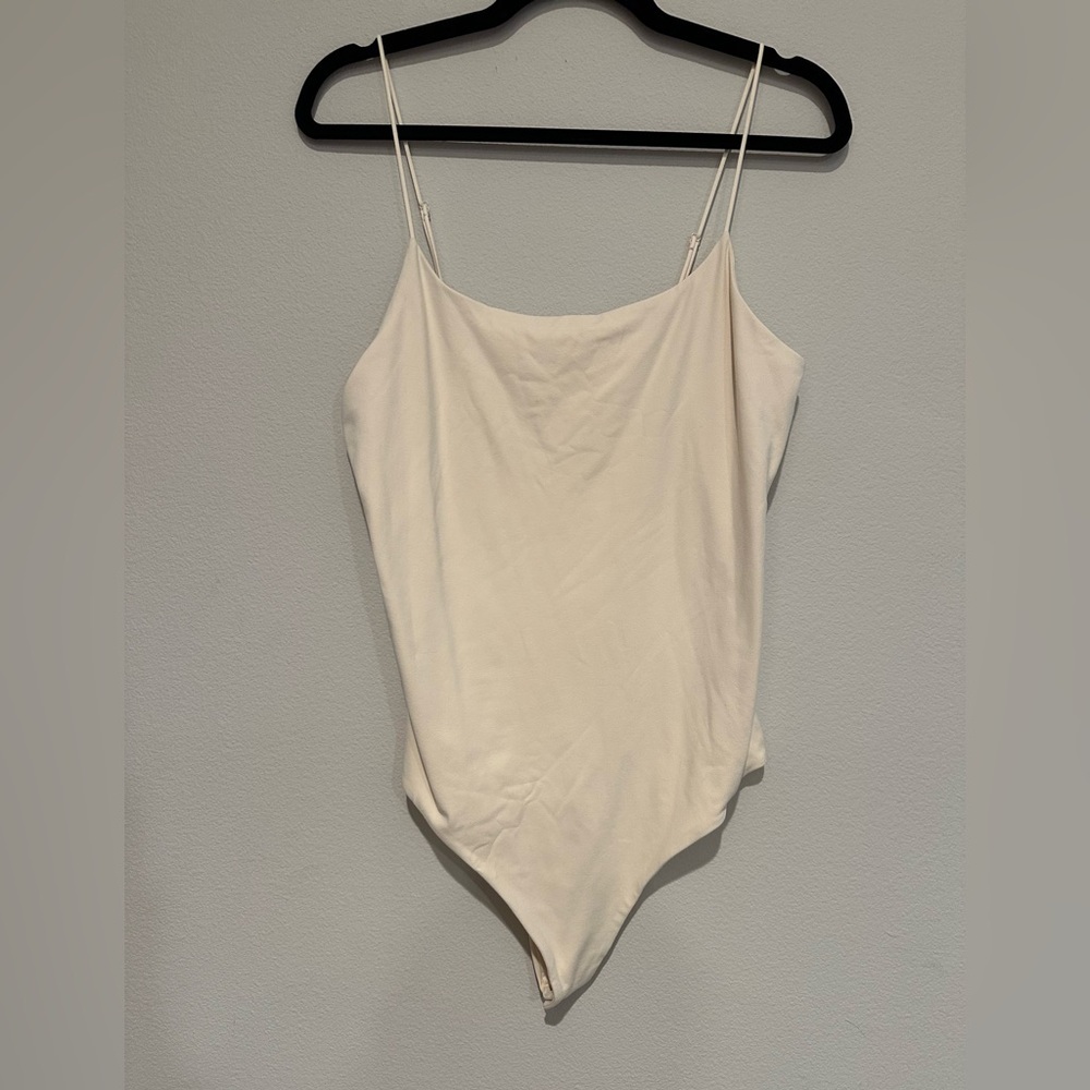 Cream Spaghetti Strap Bodysuit